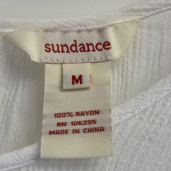 Sundance Women's Boho Chic Beach Peplum Gauze Ruffle Cold Shoulder Top Size M - Picture 2 of 7